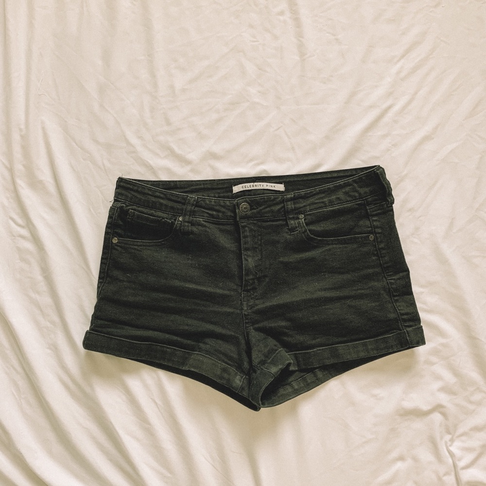 Celebrity Pink High-Waisted Black Cuff Shorts